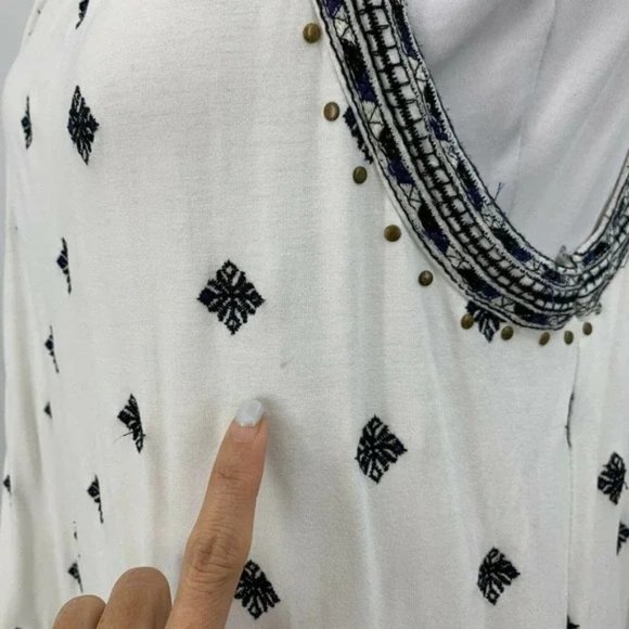 Anthropologie Embroidered Halter Tank Womens Size S Pullover Styling Black White - Picture 6 of 10